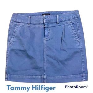 Sz 10 Tommy Hilfiger blue mini skirt. Front and back pockets. Like new.
